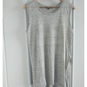 Linen tank tunic hi-low hem